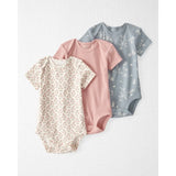 Lot de 3 bodys en coton bio bébé fille