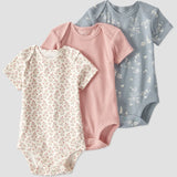 Lot de 3 bodys en coton bio bébé fille