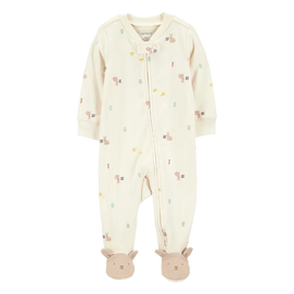 Pyjama dors-bien zippé lapin bébé - Coton