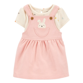 Ensemble 2 pièces body et salopette lapin bébé