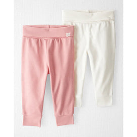 Lot de 2 joggers évolutifs en coton bio bébé fille