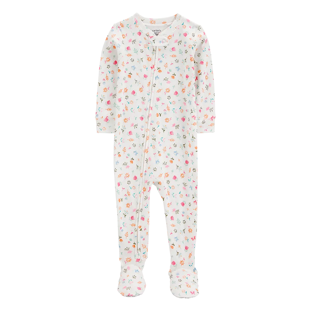 Pyjama dors-bien imprimé floral bébé fille - Coton