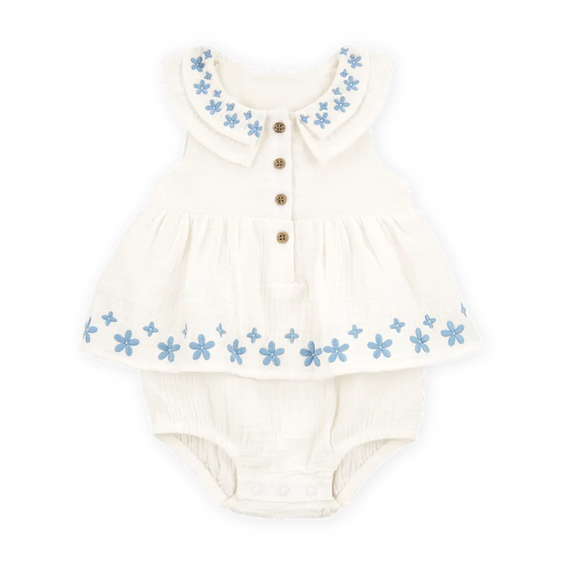 Robe-body Brodée Bébé Fille Carter's - Ivoire Florale