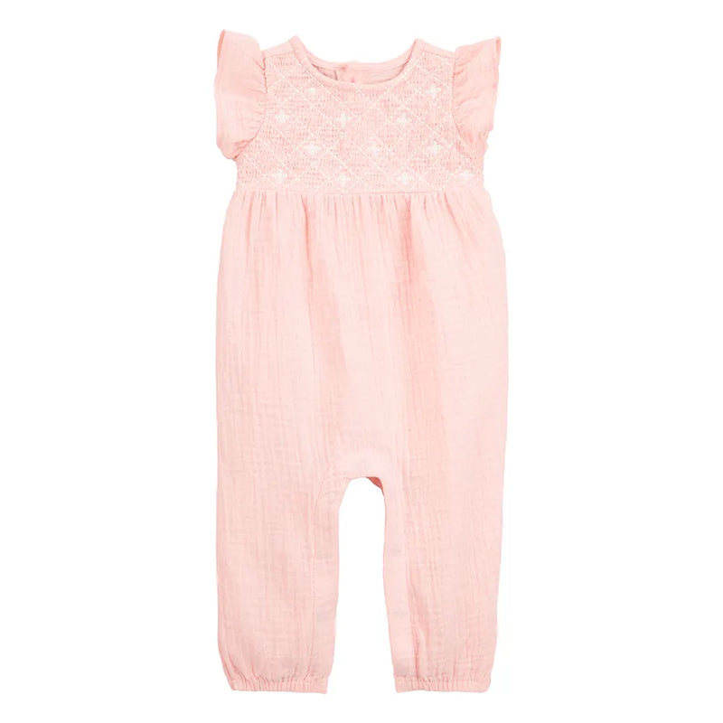 Carter's Baby Girl Cotton Gauze Jumpsuit - Pink