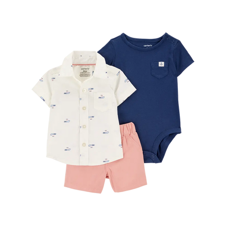 كارترز طقم من 3 قطع لرضيع ولد - قارب