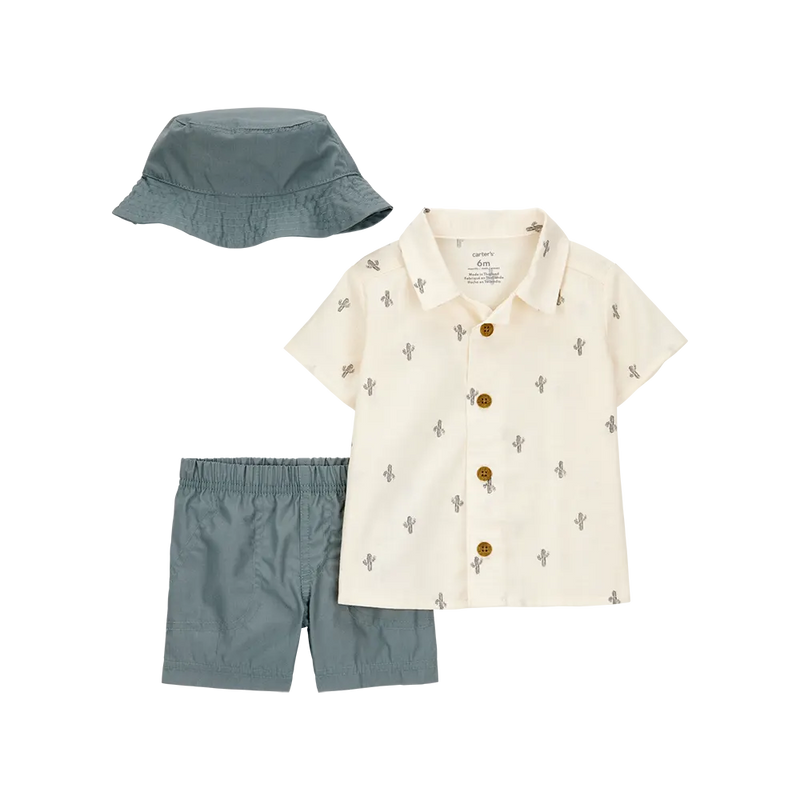 Carter's Baby Boy 3-Piece Shorts & Hat Set - Cactus