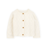 Cardigan boutonné en coton bébé fille - Ivoire