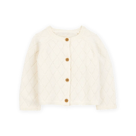 Cardigan de algodón con botones para bebé niña Carter's - Marfil
