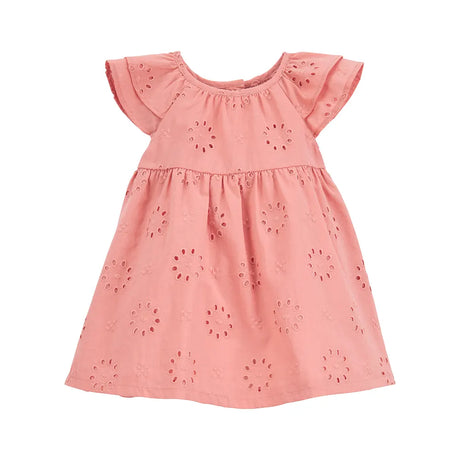 Robe en Coton Broderie Anglaise Bébé Fille Carter's - Rose