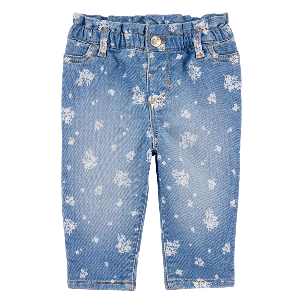 Jean "paperbag" pour bébé fille - Bleu