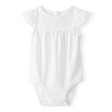 Body pointelle à manches papillon bébé fille - Blanc