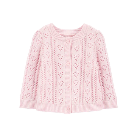 Cardigan en Tricot à Cœurs Bébé Fille OshKosh - Rose