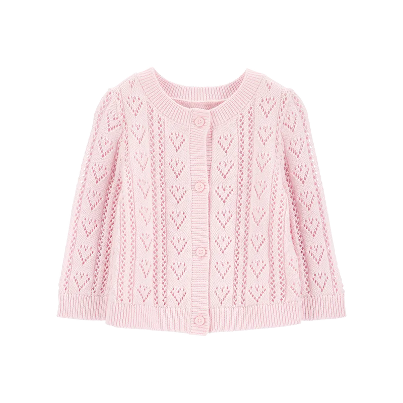 Cardigan en Tricot à Cœurs Bébé Fille OshKosh - Rose