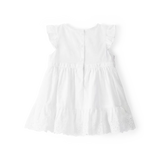 Robe texturée en broderie anglaise bébé fille - Blanc