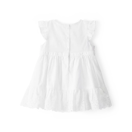 Robe texturée en broderie anglaise bébé fille - Blanc