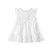 Robe texturée en broderie anglaise bébé fille - Blanc
