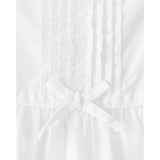 Robe texturée en broderie anglaise bébé fille - Blanc