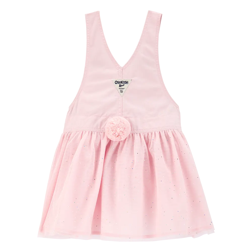 Robe-salopette à paillettes lapin bébé fille