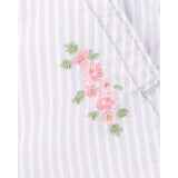 Salopette courte à rayures florales bébé fille