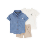 Ensemble 3 pièces tropical pour bébé garçon - Coton