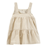 Robe rayée en coton avec bandeau bébé fille
