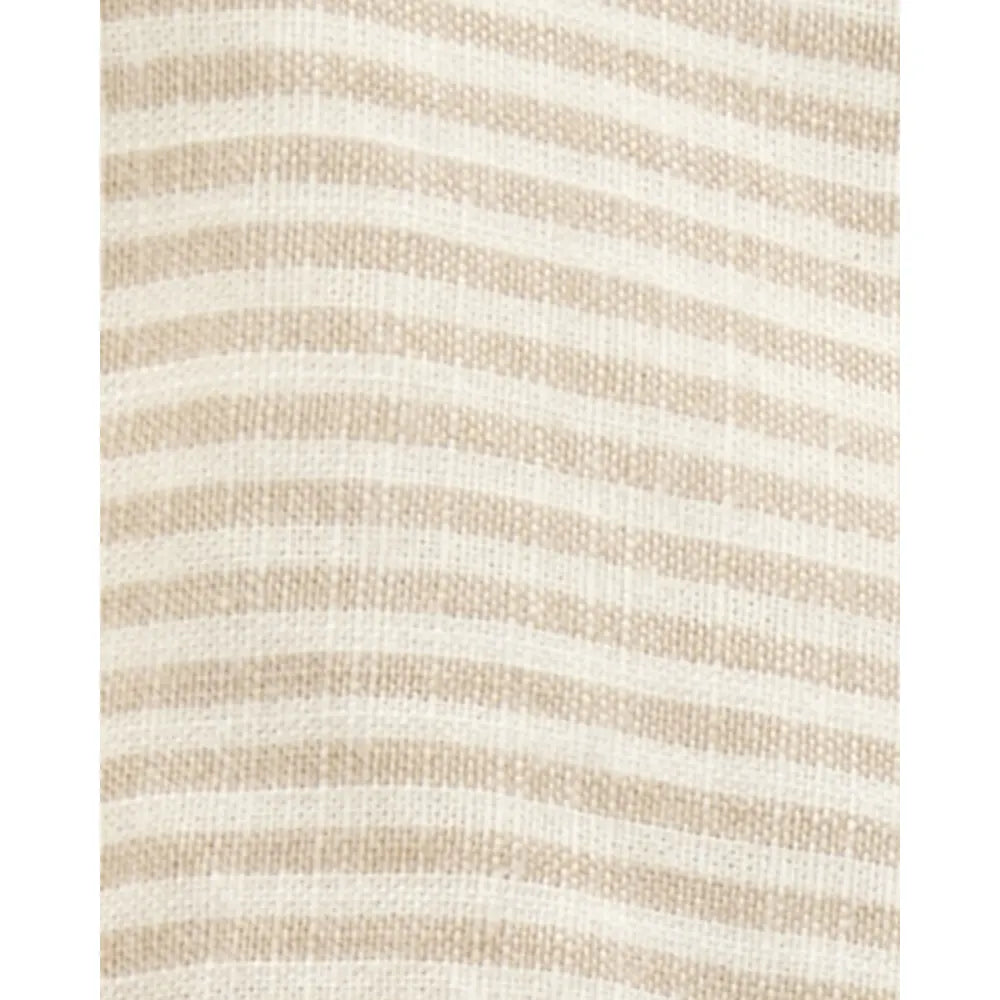 Robe rayée en coton avec bandeau bébé fille