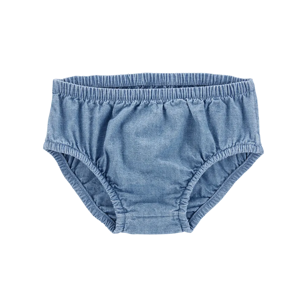 Robe en coton uni pour bébé fille - Bleu