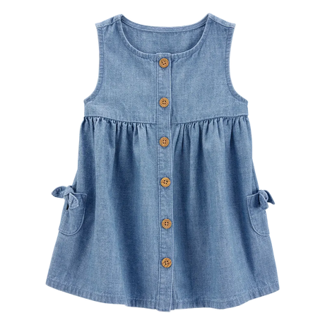 Robe en Coton Uni Bébé Fille Carter's - Bleu