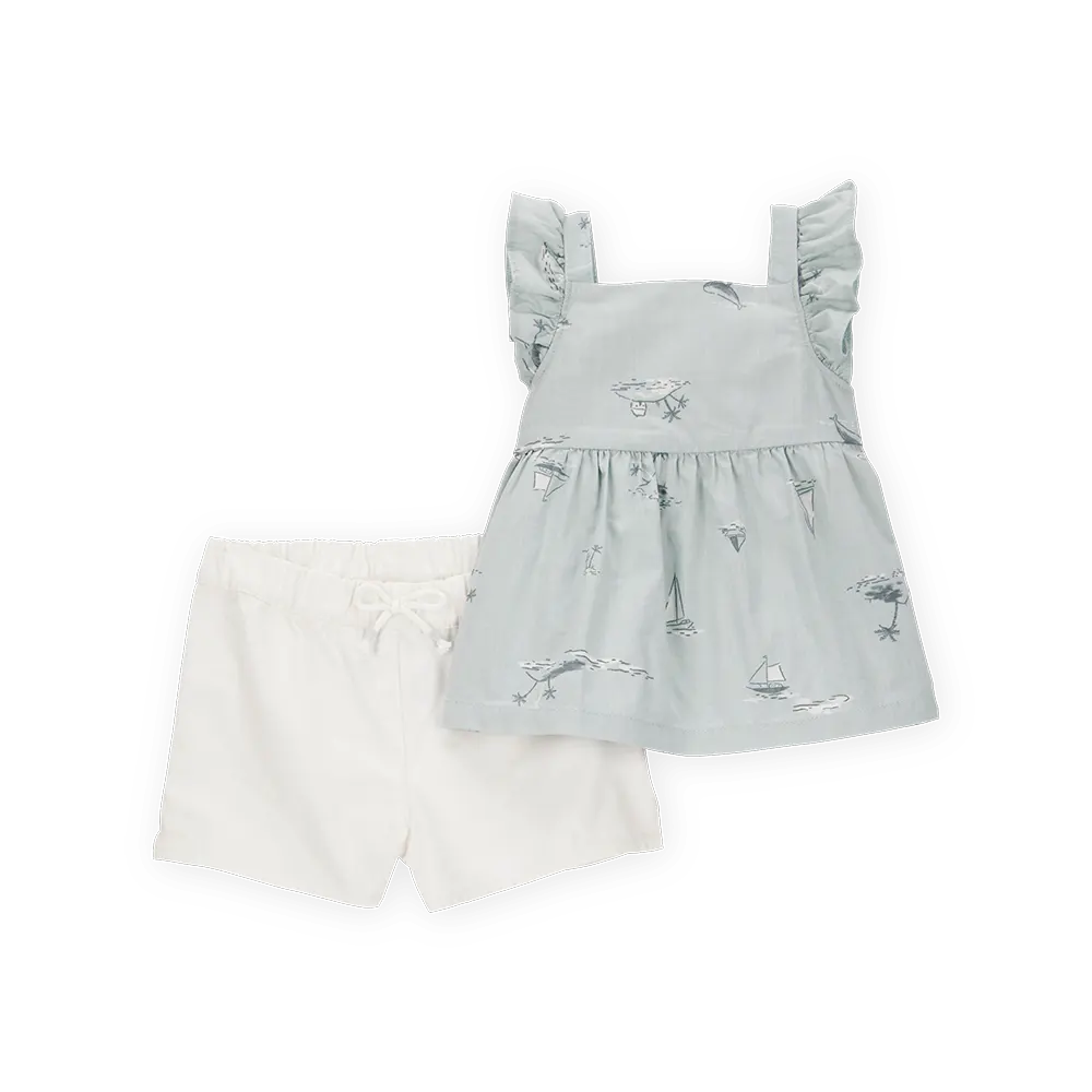 Ensemble débardeur et short imprimé bébé fille