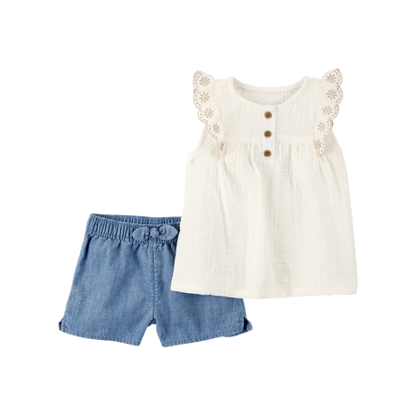 Ensemble Débardeur & Short en Chambray Bébé Fille Carter's