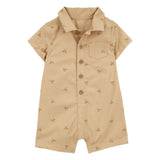 Barboteuse boutonnée pour bébé garçon - Beige