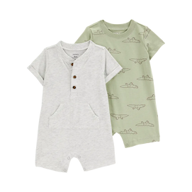 Lot de 2 barboteuses en coton bébé garçon