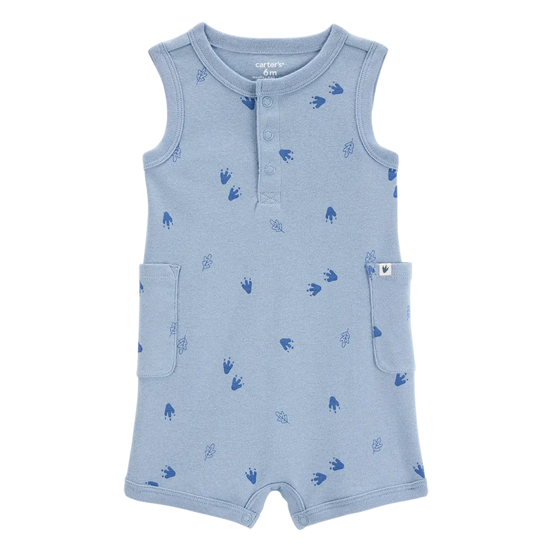Carter's Baby Boy Cotton Romper - Blue Dinosaur