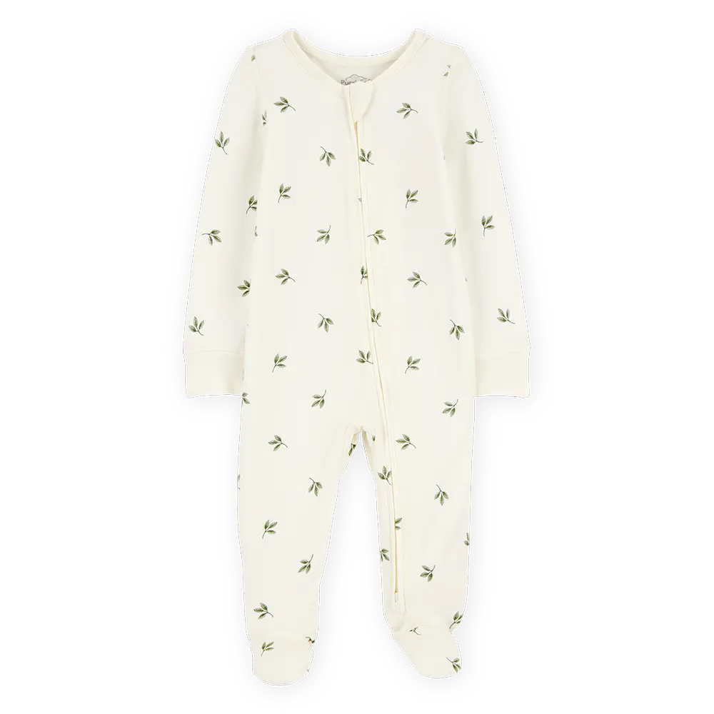 Pyjama dors-bien PurelySoft zippé feuilles bébé