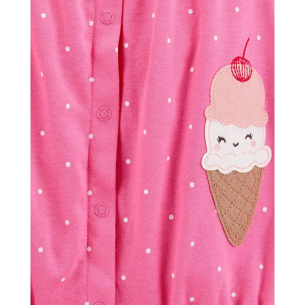 Carter's Baby Girl Cotton Snap-Up Romper - Ice Cream