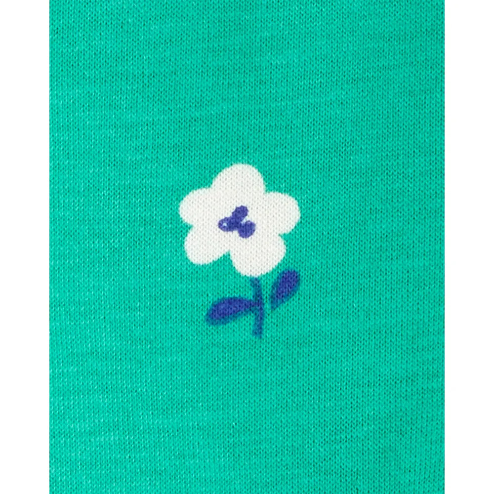 Barboteuse en coton floral pour bébé fille - Vert