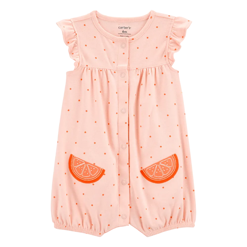 Mameluco de algodón para bebé niña Carter's - Naranja