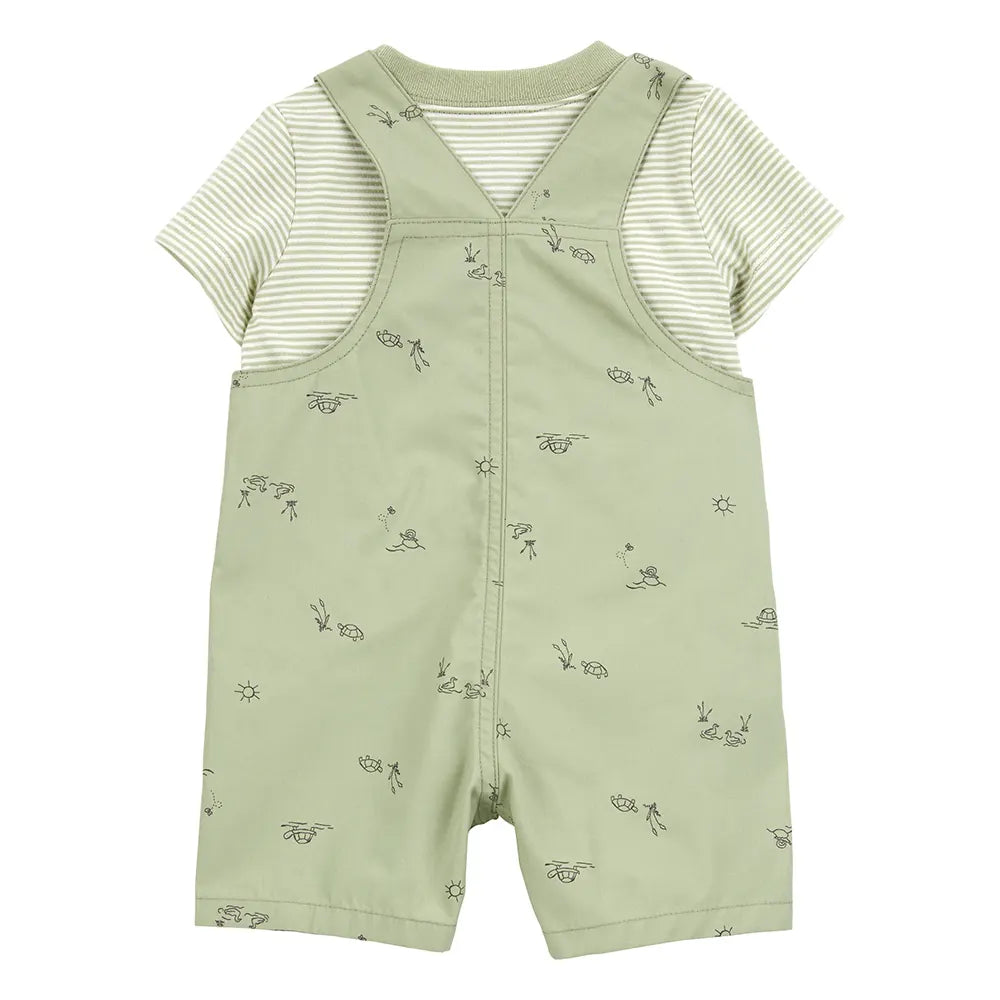 Baby Striped T-Shirt and Shortall Set