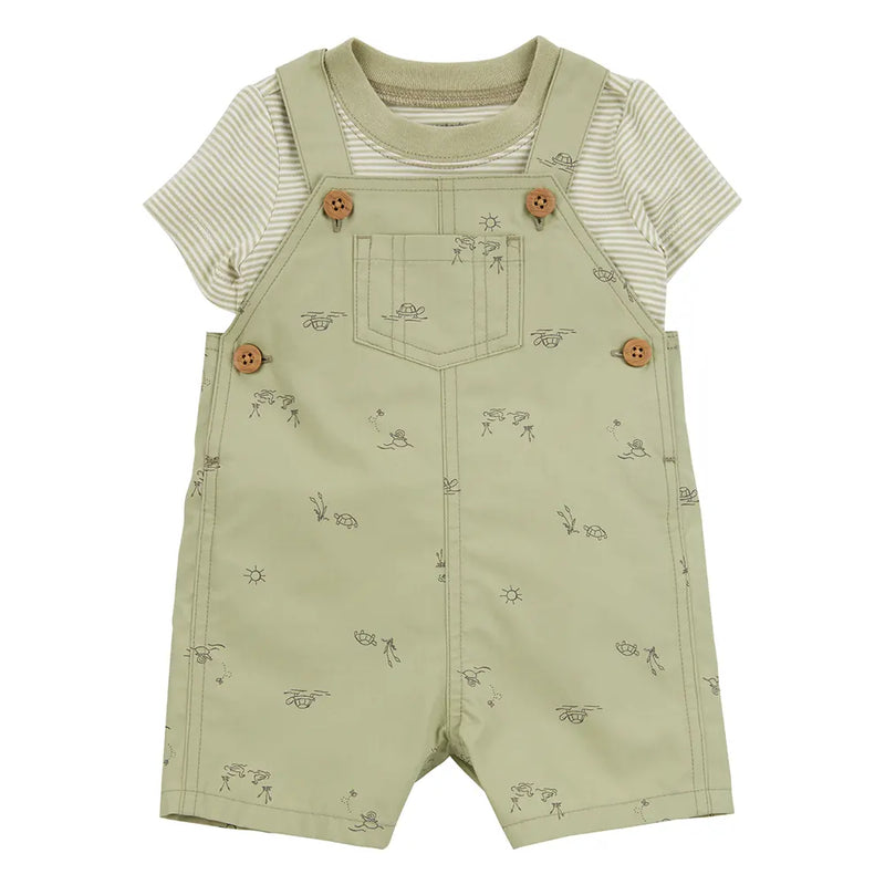 Baby Striped T-Shirt and Shortall Set