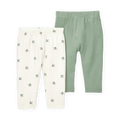 Lot de 2 Pantalons PurelySoft Bébé Carter's - Vert & Ivoire