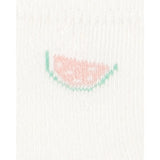 Lot de 6 paires de chaussons fruits bébé fille