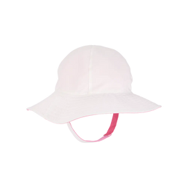 Chapeau de bain réversible bébé fille - Rose/Blanc