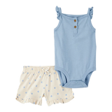 Ensemble body et short coquillage bébé fille