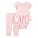 Ensemble body péplum et pantalon arc-en-ciel fille