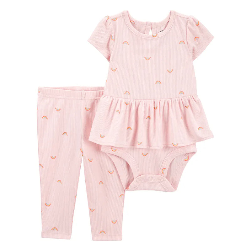 Carter's Baby Girl Peplum Bodysuit & Pants - Rainbow
