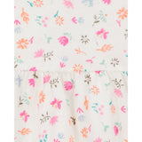 Ensemble robe florale et barboteuse bébé fille