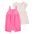 Ensemble robe florale et barboteuse bébé fille