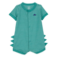 Barboteuse rayée dinosaure bébé garçon - Coton