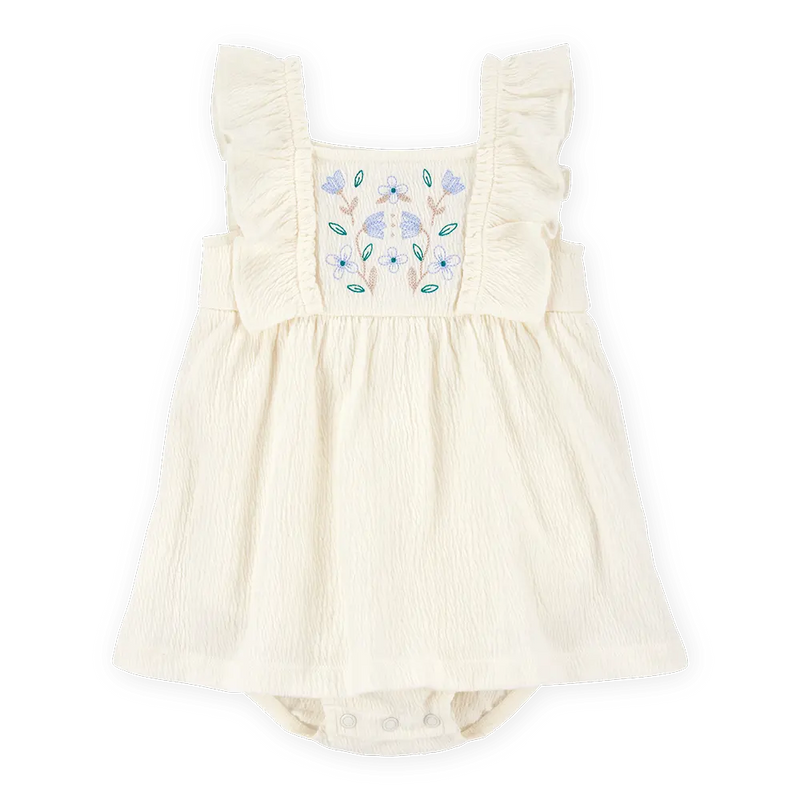 Carter's Baby Girl Ruffled Floral Bodysuit Dress - Ivory