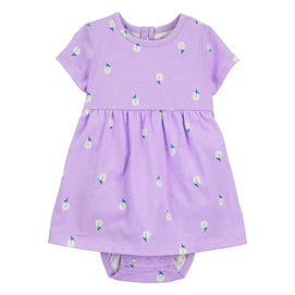 Robe-body florale pour bébé fille - Violet